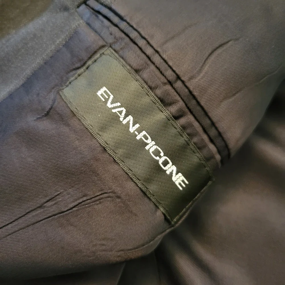 Evan Picone Charcoal Gray Chalk Stripe Wool 51